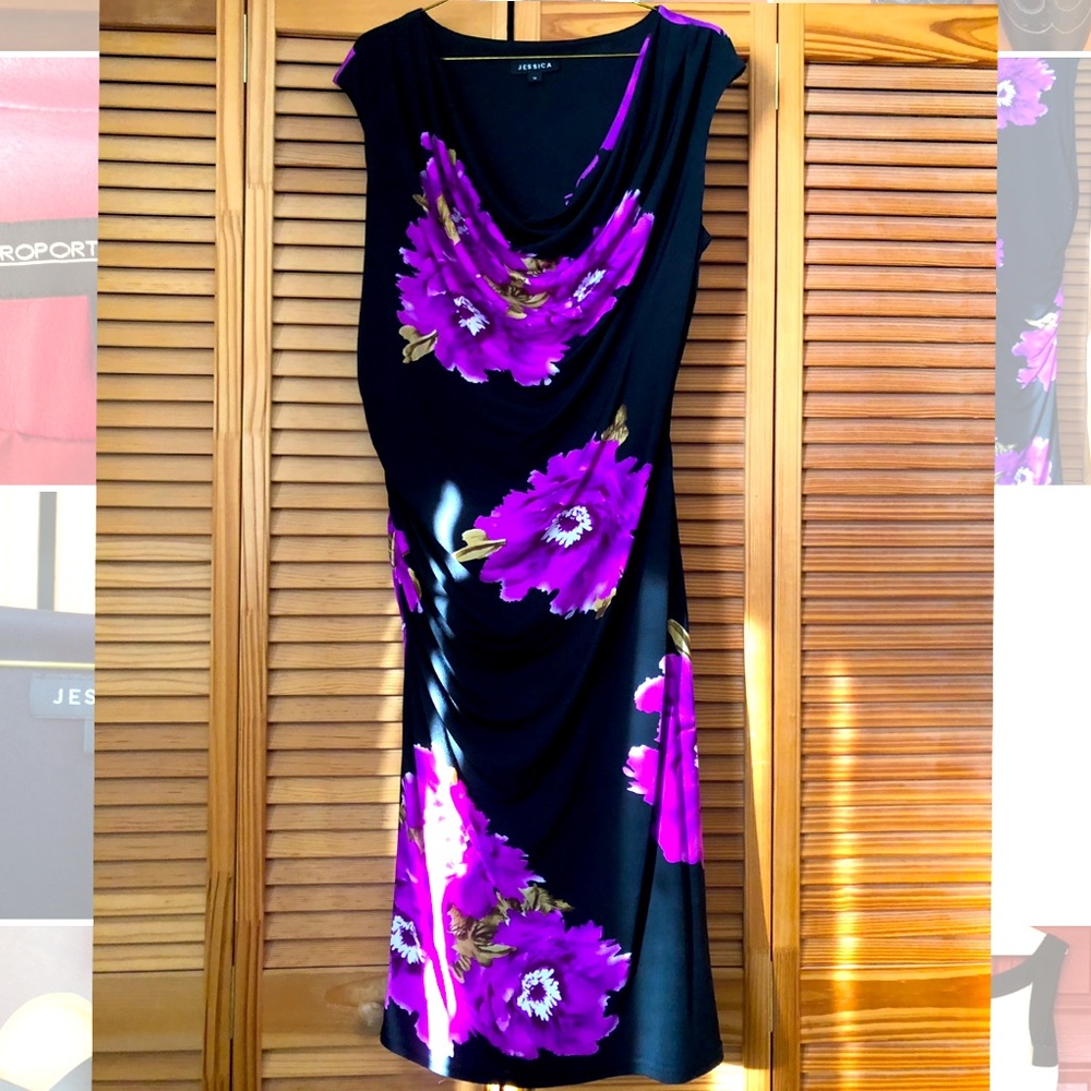 Floral scoop neck dress
